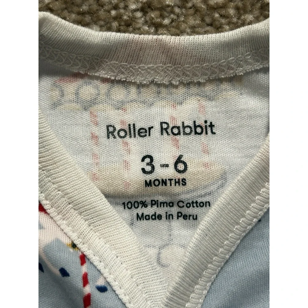 ROLLER RABBIT Baby Popcorn Carousel Footed Sleeper Sz 3-6 Mths